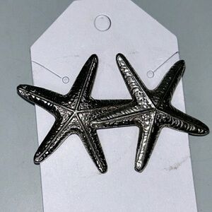 New silver starfish earrings